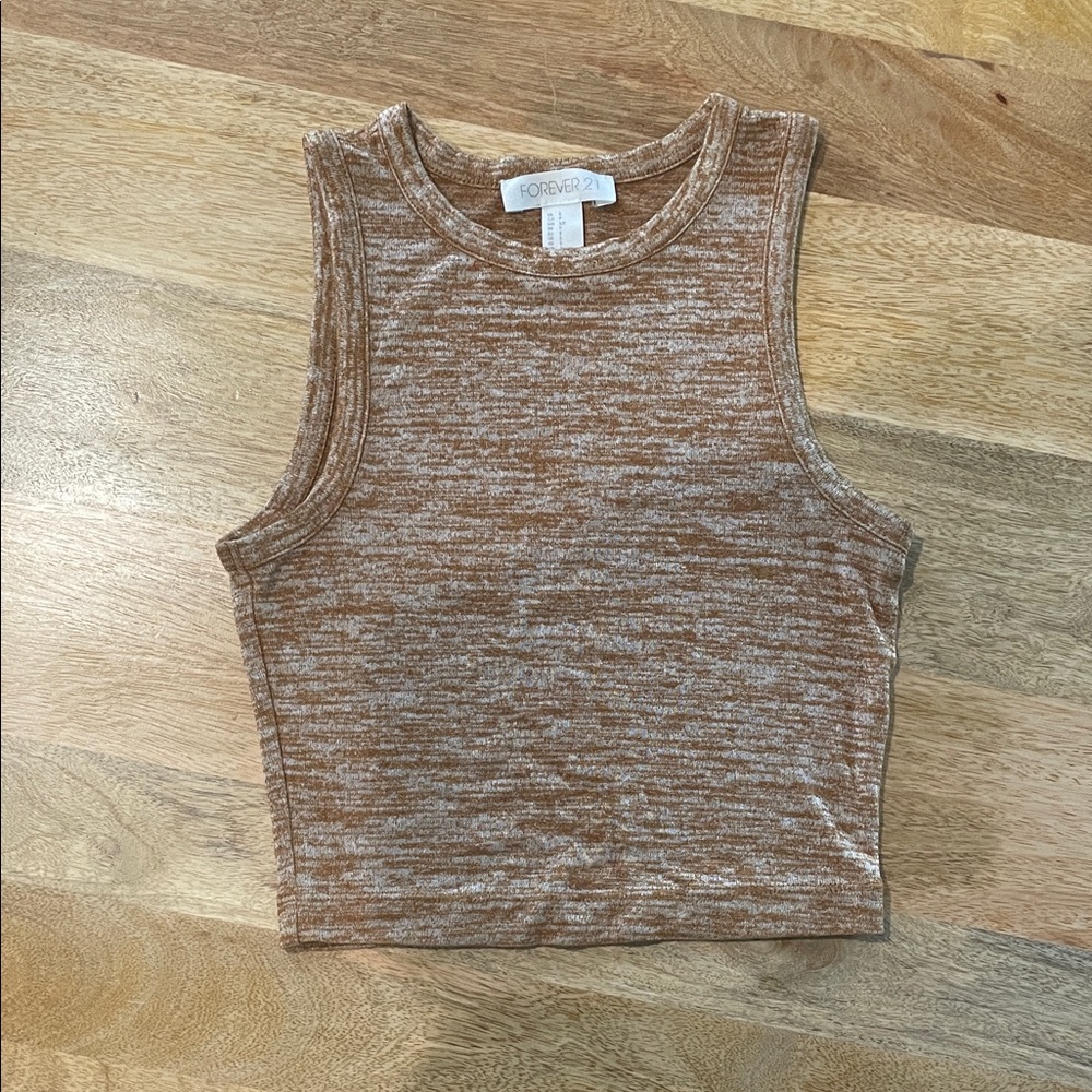 Forever 21 Tan Marled Crop Top